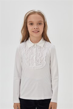 Блуза нарядная трикотажная с длинным рукавом