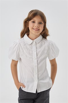 Блузка нарядная из вискозы, короткий рукав